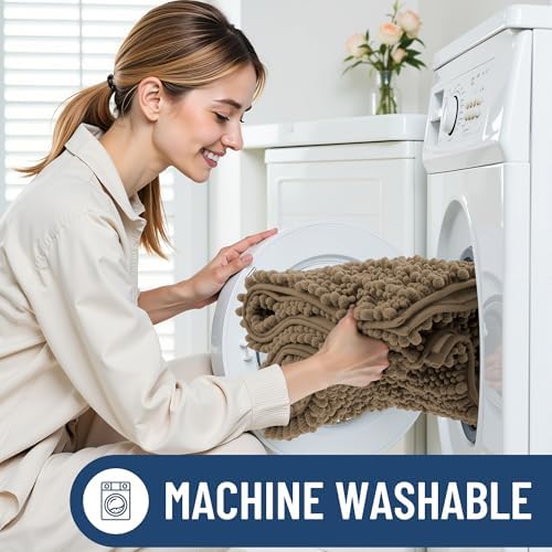 Smiry Bathroom Rugs 30X18, Extra Soft Rubber Backing Chenille Bath Mats - Image 6