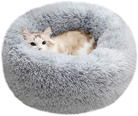 Dog Bed for Small Dogs & Cats, 24 Inch Medium Fluffy Washable Donut Bed by BODISEINT