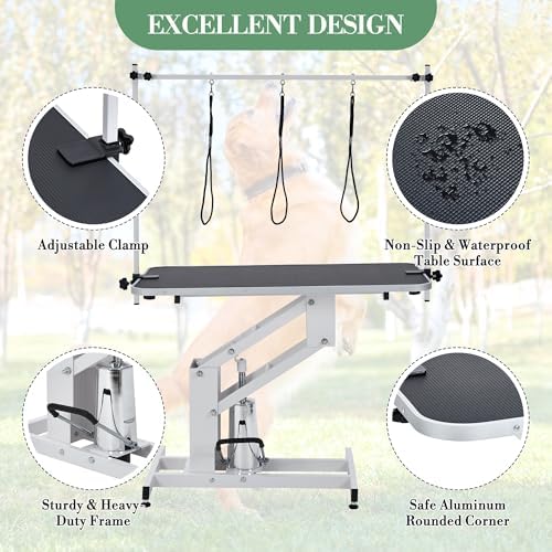 43.3-Inch Large Desktop Hydraulic Pet Grooming Table - Image 2