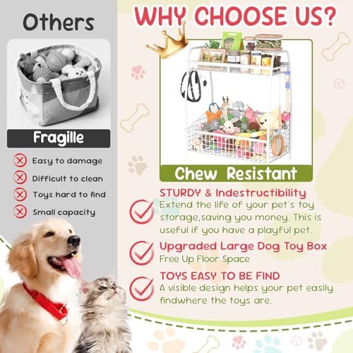 Kaiferty Indestructible Large Dog Toy basket, Toy Box - Image 2