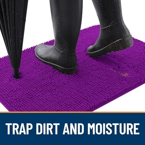 OLANLY Dog Door Mat for Muddy Paws 47x24, Super Absorbent Chenille Mud Mat - Image 2
