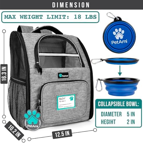 PetAmi Dog Backpack Carrier Airline Approved Cat Pet Puppy Bag - Image 2