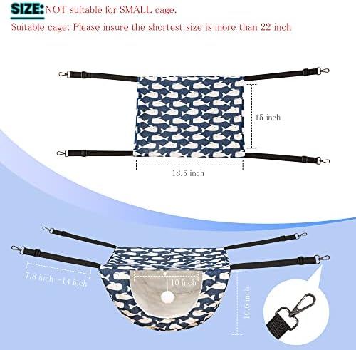 JSPYFITS Cat Cage Hammock with Ball, Double Layer Hanging Adjustable Soft Pet - Image 4