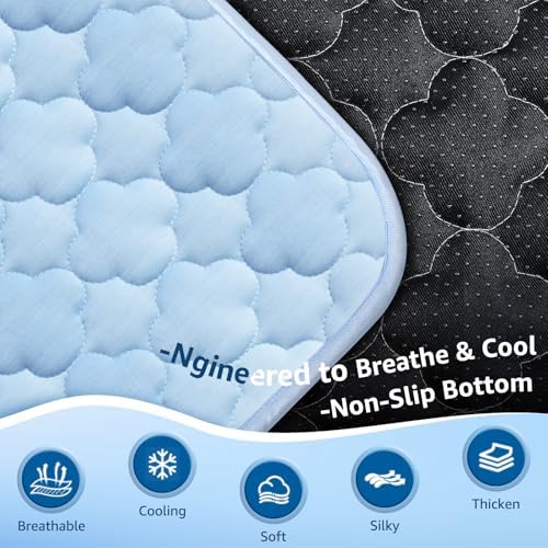 Cooling Mat for Dogs Extra Large 43" x 31", Cooling Pet Bed w Ice Silk Fabric & - Image 3