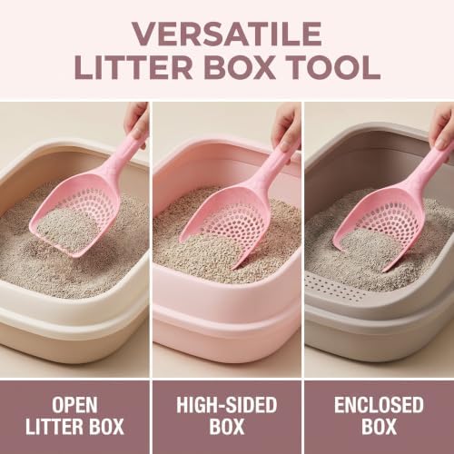 Jowxsx Pink Plastic Cat Litter Scoop Pet Care Sand Waste Scooper Shovel Hollow - Image 4