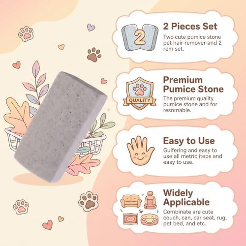 2 Pcs Pet Hair Remover Pumice Stone 3.74x2x1.6 in Dog Cat Fur Cleaning Tool - Image 3