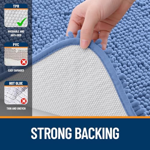 OLANLY Bathroom Runner Rugs 47x17, Extra Soft Absorbent Chenille Bath Rugs - Image 6