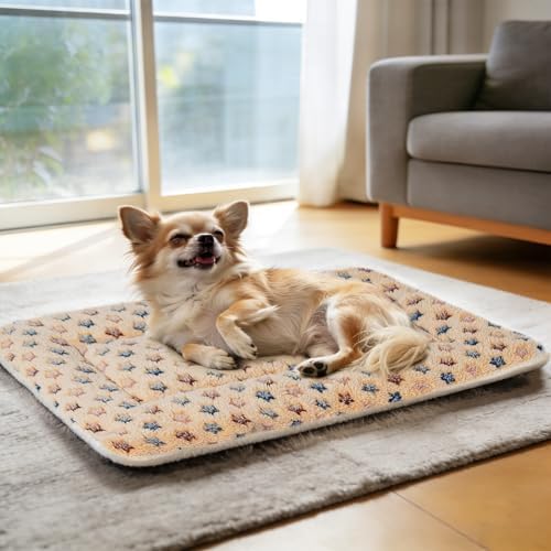 Mora Pets Dog Crate Pad Bed Ultra Soft Pet Mat Star Print Brown 29 x21 Inch - Image 2