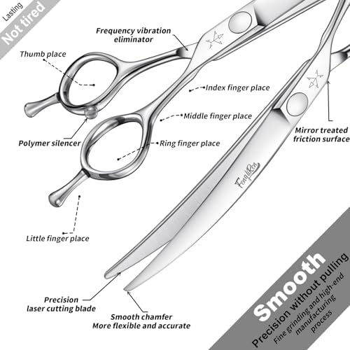 High-end Professional Dog Grooming Curved Scissors Pet Curved Shears 7 Inches - Image 3
