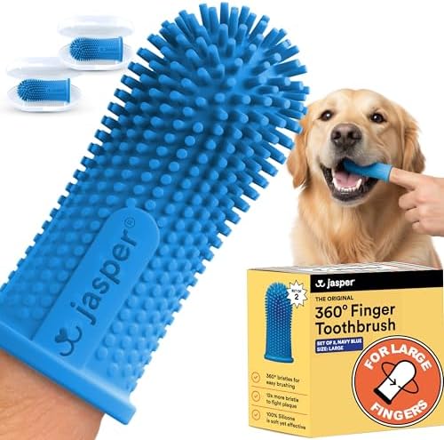 Jasper Large Dog Toothbrush, 360 Degree Pet Tooth Brushing Kit, Cat Toothbrush by OralWellnessforPets