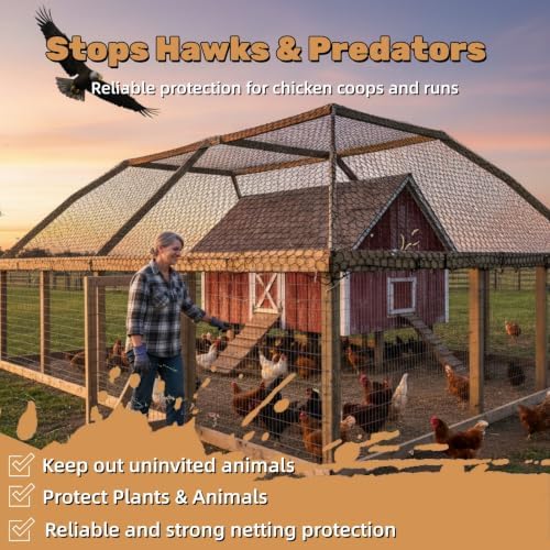 Heavy Duty Bird Netting for Chicken Coop, 19.5 x 19.5 ft 0.8”Mesh HDPE Chicken - Image 3