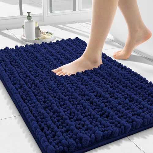 Smiry Bathroom Rugs 24X16, Extra Soft Rubber Backing Chenille Bath Mats by Smiry