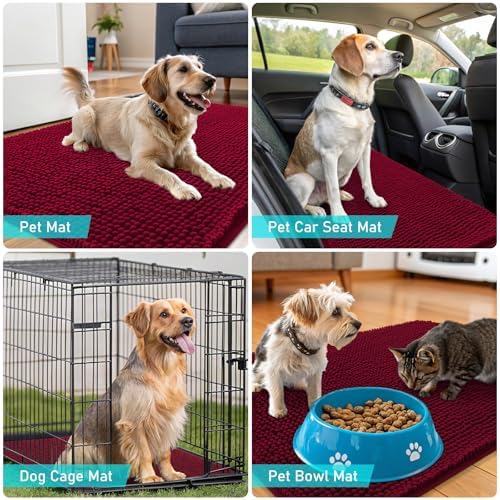 OLANLY Dog Door Mat for Muddy Paws 54x32, Super Absorbent Chenille Mud Mat - Image 7