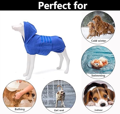 Geyecete Dog Drying Coats with Hood-Dog Towels Absorbent Robe Dry Fast Dog - Image 4