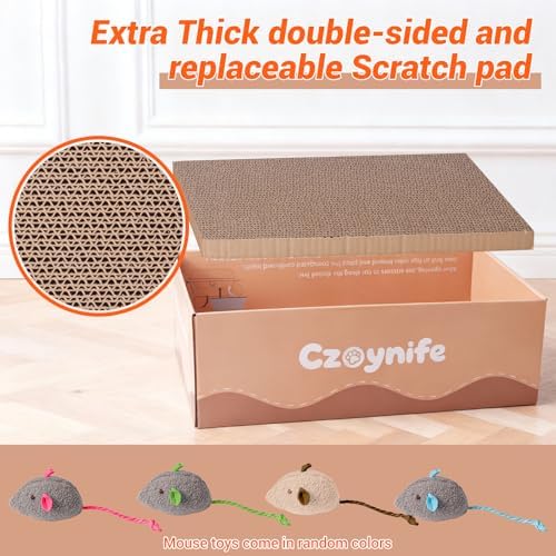 3PCS Cat Scratcher Cardboard, Oval Cat Scratch Pad Bowl Nest - Image 4