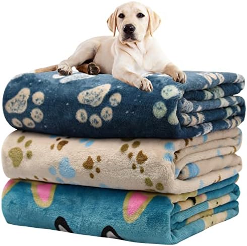 Rezutan Blanket for Large Dogs & Cats Soft Reversible Cute Paw 40"x31" by Rezutan