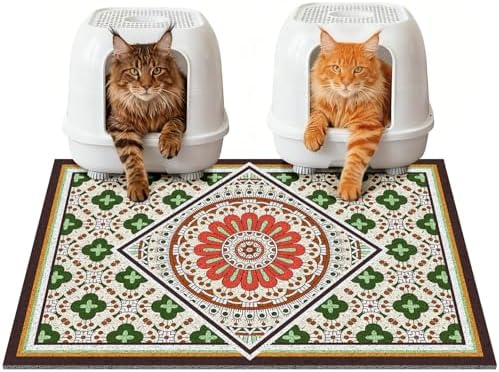 Jumbo Cat Litter Mat Catcher 35"x24" | Ultra-Absorbent Litter Box Rug by BLESWIN