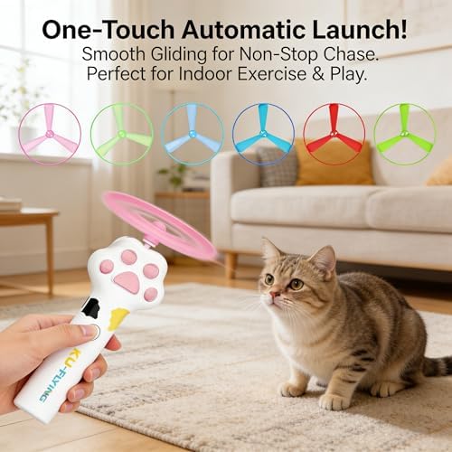 Cat Toy Disc, Interactive Cat Fetch Toy Flying Discs - Image 5