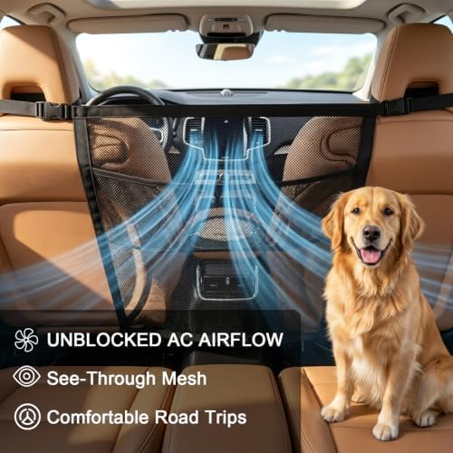 Dog Car Barrier with Metal Hooks, 27.2x22.4 Car Net - Image 2