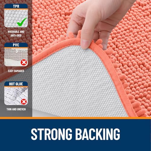 OLANLY Bathroom Runner Rugs 47x24, Extra Soft Absorbent Chenille Bath Rugs - Image 6