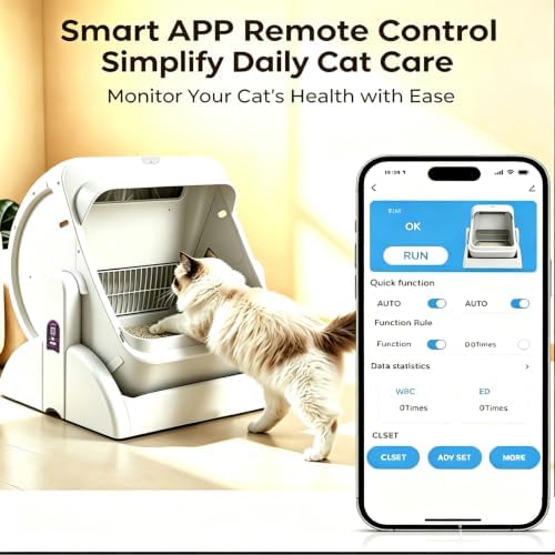 Self Cleaning Litter Box, Open Top Automatic, Cream White - Image 3