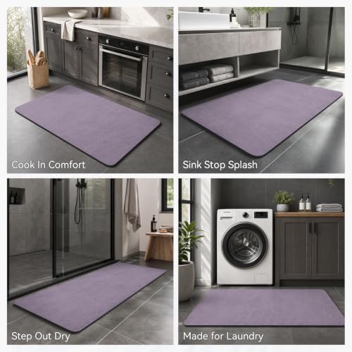 MontVoo -Bath Mat Rug-Rubber Backing Non Slip Quick Dry Absorbent Thin Bathroom - Image 6
