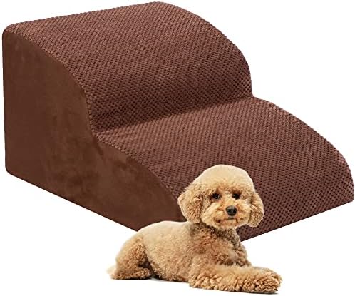 Dog Stairs for Small Dogs, High Density Foam Dog Ramp, Extra Wide Non-Slip Pet by Heeyoo