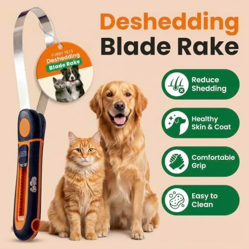 GoPets Deshedding Blade Rake, Adjustable Dog & Cat Dematting Grooming Tool - Image 2