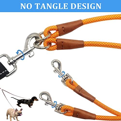 8 FT Double Dog Leash, 1/4" Rope Dual Lead, 2 Way Dog Leash - Image 2