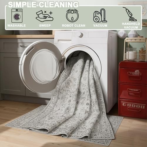 Grey Area Rug 3x5 Bedroom Rugs for Entryway Dorm - Image 3