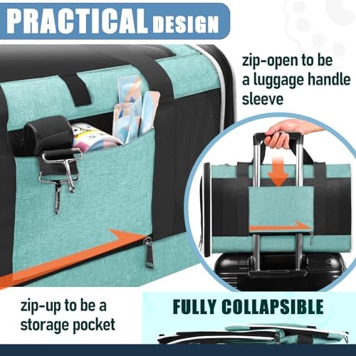 GAPZER Large Cat Carrier Soft, Collapsible Travel Pet Carry Bag, Small Dogs - Image 6