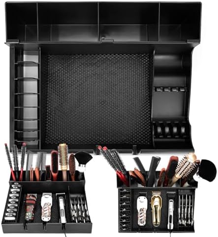 Barber Clippers Station, 15 x 11.8 x 4.3 inch Removable Tray Featuring - Image 3