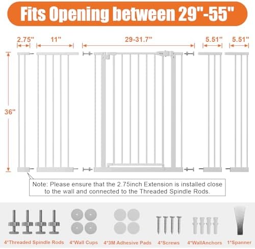 keny 36" Extra Tall Baby Gate for Stairs - Image 6