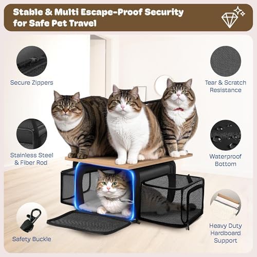 Top and 2 Sides Expandable Cat Carrier 18x13.5x9.5 TSA Airline Approved - Image 5