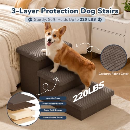 3-Step Wide Dog Stairs 18" H - Image 3
