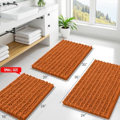 Smiry Bathroom Rugs 36X24, Extra Soft Rubber Backing Chenille Bath Mats - Image 2