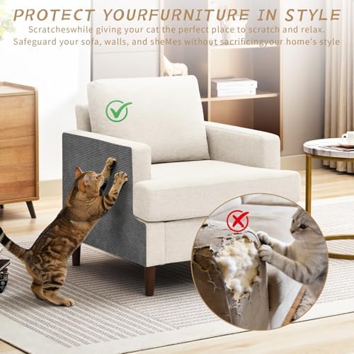 Heavy Duty Cat Scratch Mat for Couch, Dark Grey, 39.3x15.7Inch - Image 5