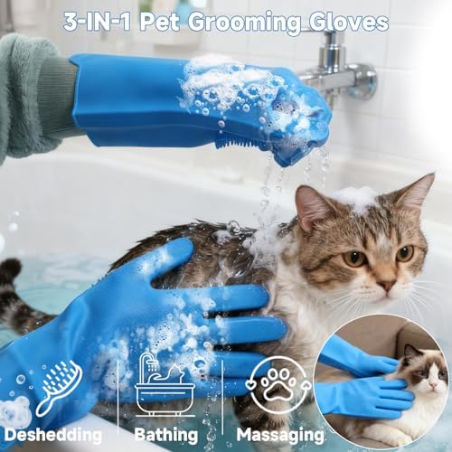 2PCS Dog Washing Gloves and Dog Shampoo Brush, Dog Bath Brush That can add Dog - Image 2