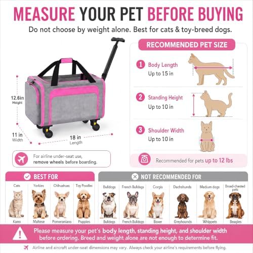 Airline Pet Carrier with Wheels - Image 2