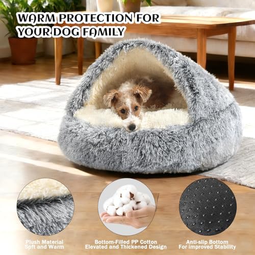 NOYAL Hooded Donut Bed, Calming Cave - Image 2