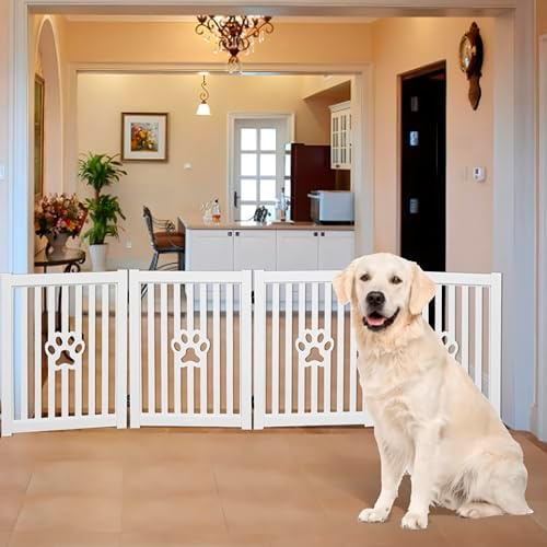 4 Panel Dog Gate White - Image 4