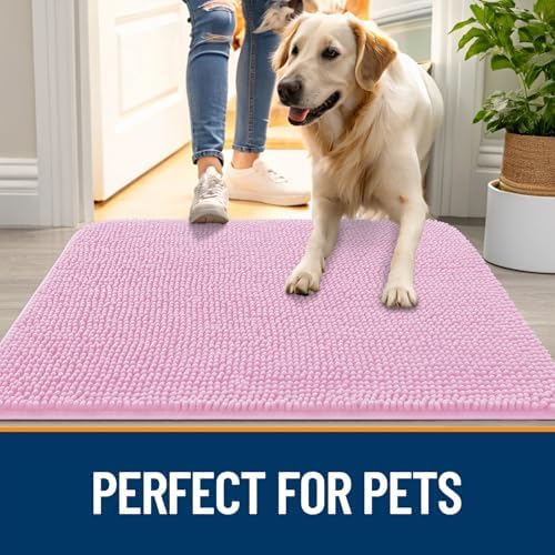 OLANLY Dog Door Mat for Muddy Paws 35x24, Super Absorbent Chenille Mud Mat - Image 6