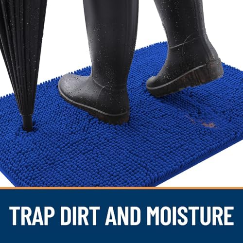 OLANLY Dog Door Mat for Muddy Paws 47x32, Super Absorbent Chenille Mud Mat - Image 2