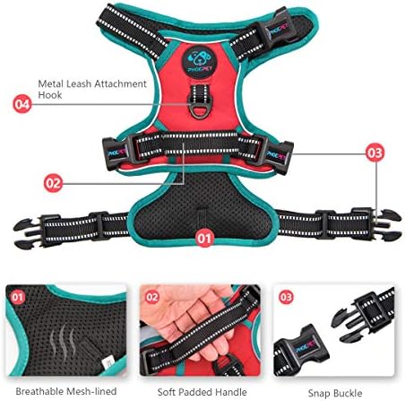 PHOEPET Upgraded No Pull Dog Harness, Reflective Adjustable Vest - Image 3