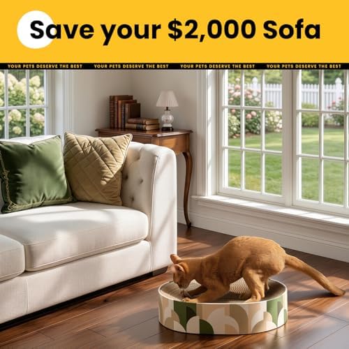 Conlun Oval Cat Scratcher Bed | Scratching Bowl Lounge - Image 2