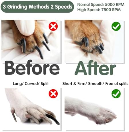 VIWIK Dog Nail Grinder, 2-Speed Rechargeable Dog Nail Trimmers - Image 4