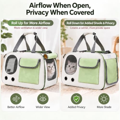 Soft-Sided Cat Carrier, 17.7“×10.2”×11“ Foldable Portable Pet Travel Bag - Image 3