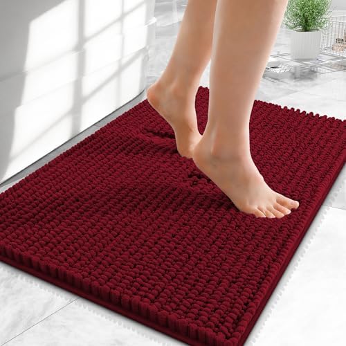 OLANLY Thick Chenille Small Bathroom Rugs Mats 24x16 by OLANLY