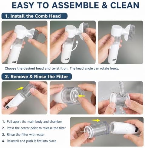 2 in 1 Pet Combs, Electric Pet Brush & Flea Comb, USB Rechargeable Detangling - Image 6