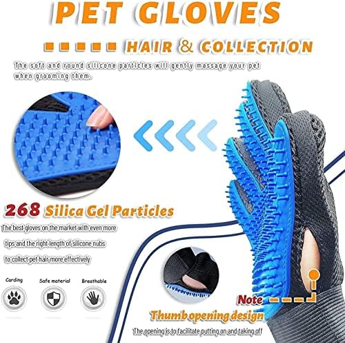 Pet Grooming Glove Hair Remover Brush Gentle Deshedding Efficient Pet Mitt Pet - Image 2